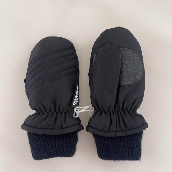 Kids black ski gloves Size large  #ski #winter #snow #snowboard #cold  Black Str - Picture 1 of 4